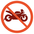 circular con motos o vehiculos prohibidos
